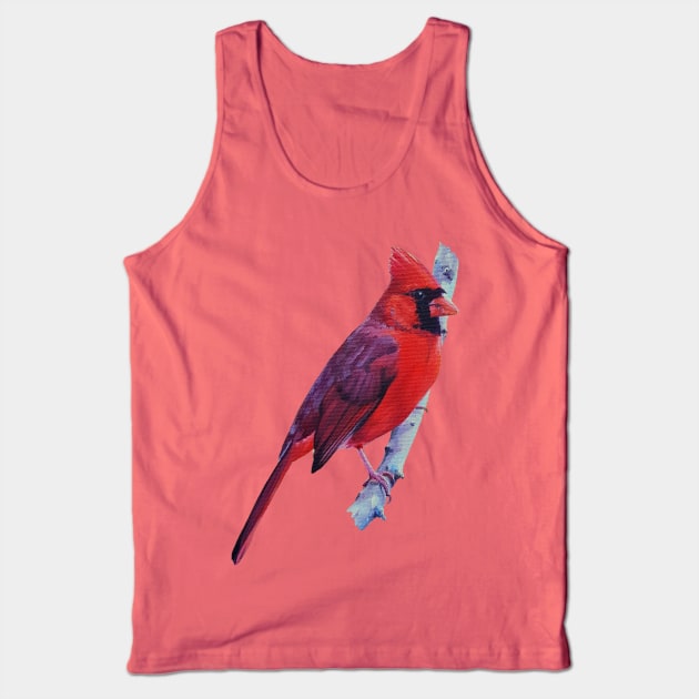 Northern Cardinal in Spring painting (no background) Tank Top by EmilyBickell